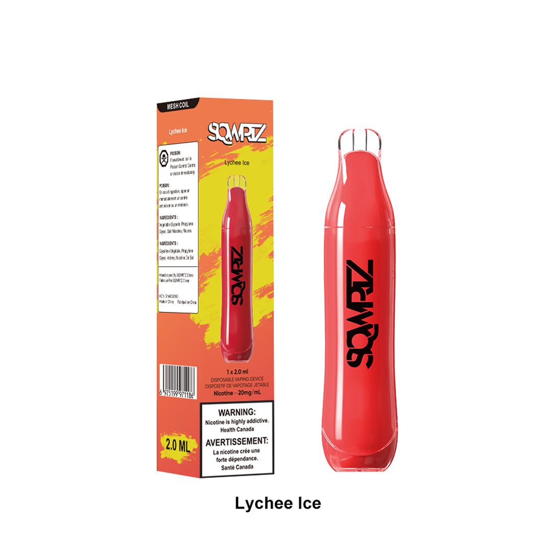 Disposable vape- 4000 Puffs- 650mAh- Mesh coil- 2ml liquid- Vape flavour- Lychee ice- Sqwrtz- vape wholesale