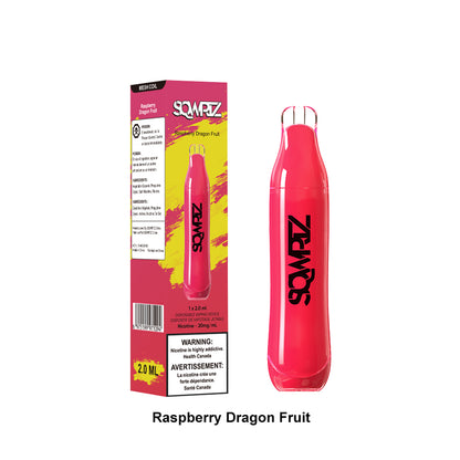 Disposable vape- 4000 Puffs- 650mAh- Mesh coil- 2ml liquid- Vape flavour- Raspberry dragon fruit- Sqwrtz- vape wholesale