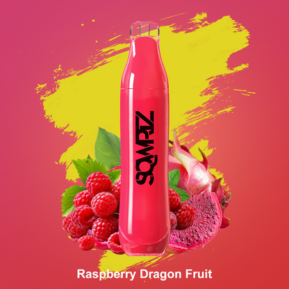 Disposable vape- 4000 Puffs- 650mAh- Mesh coil- 2ml liquid- Vape flavour- Raspberry dragon fruit- Sqwrtz- vape wholesale