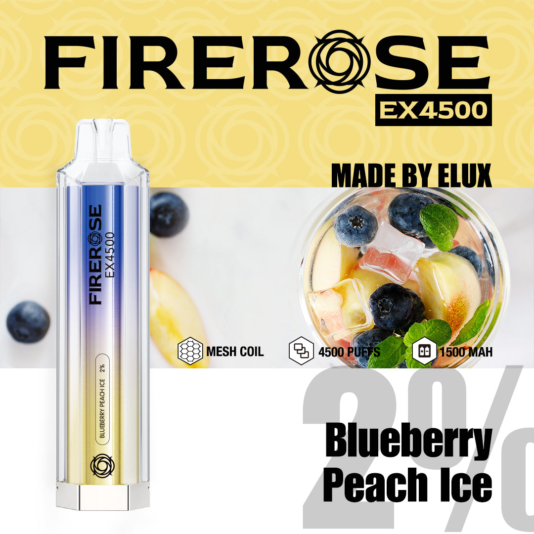 Elux Fire Rose 5000 Puffs-Blueberry peach ice