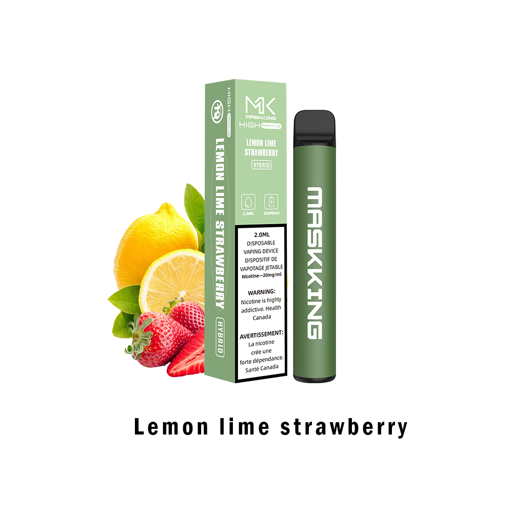 Disposable vape-1800 Puffs- Vape flavour- Lemon lime strawberry- Maskking- vape wholesale